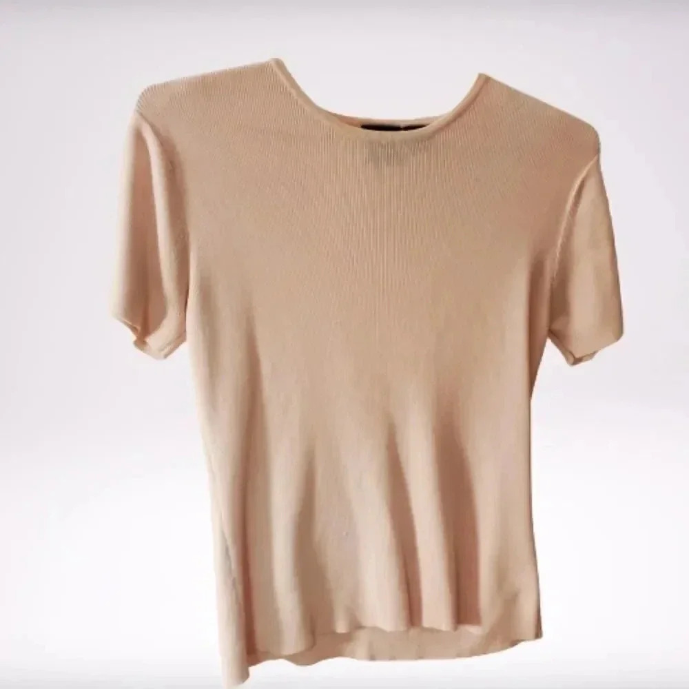 𝅺TAILOR by B. Moss pink short sleeve crew neck sweater Size Small